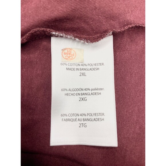 Virginia Tech Hokies Women’s V-Neck T-Shirt XXL Burgundy Game Day Burgundy NWT - Picture 6 of 7